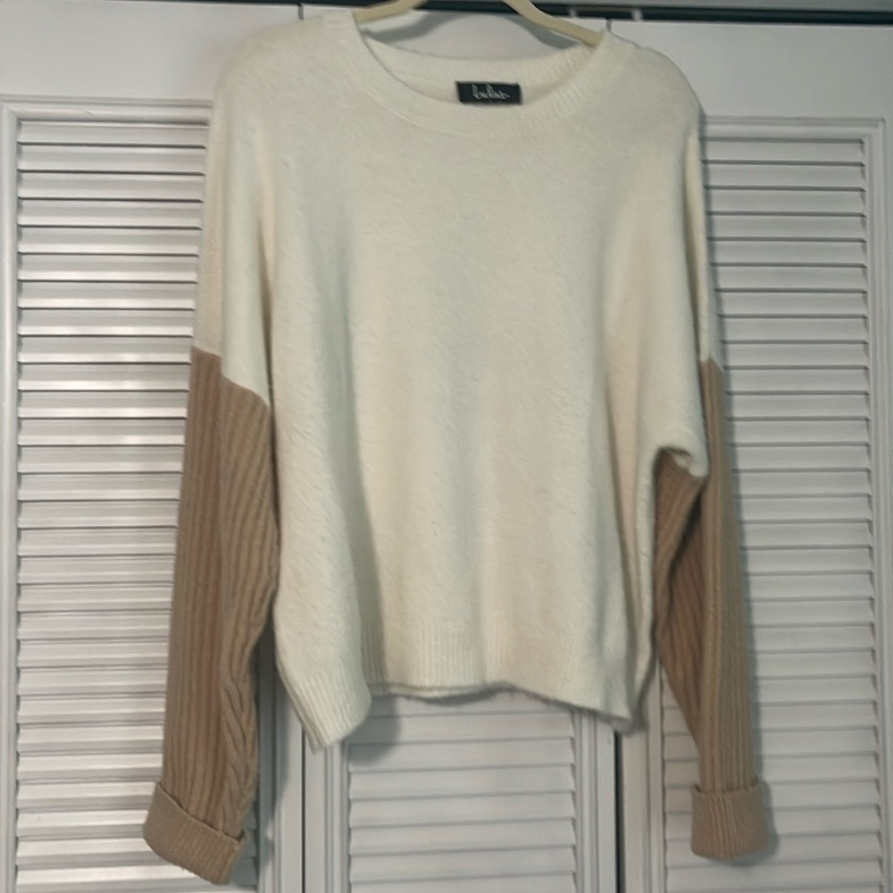 Two toned drop shoulder sweater